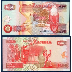 Zambie Pick N°37a, Billet de banque de 50 Kwacha 1992