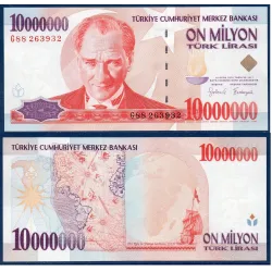 Turquie Pick N°214, Neuf Billet de banque de 10000000 Lira 1999