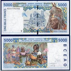 BCEAO Pick 813Tk pour le Togo, Neuf Billet de banque de 5000 Francs CFA 2002