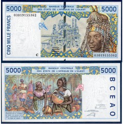 BCEAO Pick 313Cm pour le burkina Faso, Billet de banque de 5000 Francs CFA 2003