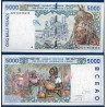 BCEAO P.113Al Cote d'Ivoire, Neuf, Billet de 5000 Francs CFA 2002 usine
