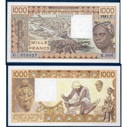 BCEAO Pick 307Cb pour la haute Volta, Billet de banque de 1000 Francs CFA 1981
