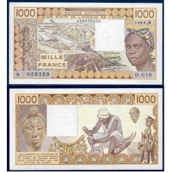 BCEAO Pick 207Ba pour le Benin, Billet de banque de 1000 Francs CFA 1988