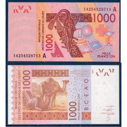 BCEAO Pick 115An pour la cote d'ivoire, Neuf Billet de banque de 1000 Francs CFA 2014