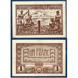 AOF P.34a, TTB Billet de banque de 1 Francs CFA 1944 pecheurs