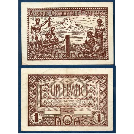 AOF P.34a, TTB Billet de banque de 1 Francs CFA 1944 pecheurs
