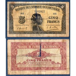 AOF Pick 28b, B Billet de banque de 5 Francs 14.12.1942