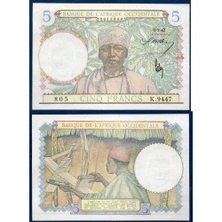 AOF Pick 25a, Billet de banque de 5 Francs CFA 6.5.1942