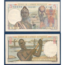 AOF Pick 36a, SPL Billet de banque de 5 Francs 21.11.1953