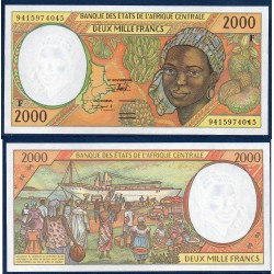 Afrique Centrale Pick 303Fb pour le Centrafrique, Billet de banque de 2000 Francs CFA 1994
