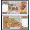 Afrique Centrale Pick 506Fc pour la Guinée, Billet de banque de 500 Francs CFA 2002