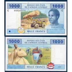 Afrique Centrale Pick 607Ca pour le Tchad, Billet de banque de 1000 Francs CFA 2002