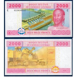 Afrique Centrale Pick 608Ca pour le Tchad, Billet de banque de 2000 Francs CFA 2002