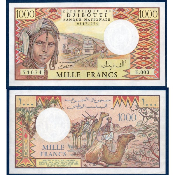 Djibouti Pick N°37d, Spl Billet de banque de 1000 Francs 1979-2005