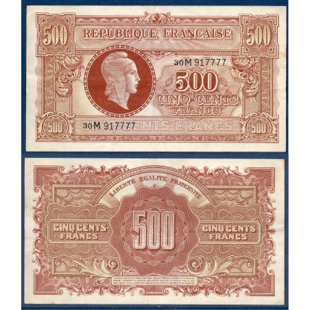 500 Francs Marianne TTB 1945 Billet du trésor Central