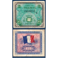 2 Francs Drapeau TB+ 1944 série 2 Billet du trésor Central