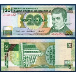 Honduras Pick N°73b, Spl Billet de banque de 20 Lempiras 25.2.1993