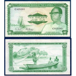 Gambie Pick N°6b, TTB Billet de banque de 10 Dalasis 1972-1986