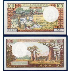 Madagascar Pick N°57, Neuf Billet de banque de 100 francs 1969