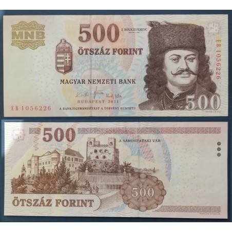 Hongrie Pick N°196d, Sup Billet de banque de 500 Forint 2011