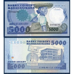 Madagascar Pick N°69a, Neuf Billet de banque de 5000 Francs - 1000 ariary 1983-1987