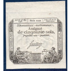 Assignat 50 sols 23.05.1793 Neuf signature Saussay