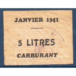 Billet de 5 litres de carburant, 1941