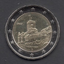 2 euro commémorative Allemagne 2022 chateau de wartburg Thuringe piece de monnaie €