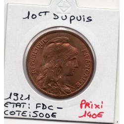 10 centimes Dupuis 1921 Fdc-, France pièce de monnaie