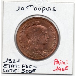 10 centimes Dupuis 1921 Fdc-, France pièce de monnaie