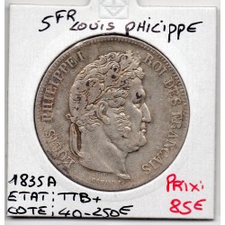 5 francs Louis Philippe 1835 A Paris TTB+, France pièce de monnaie