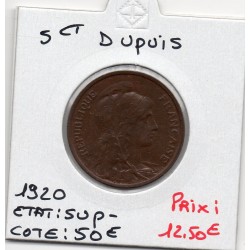 5 centimes Dupuis 1920 Sup-, France pièce de monnaie