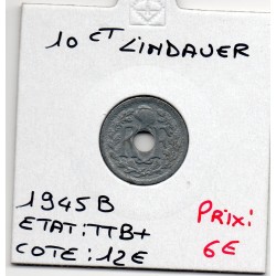 10 centimes Lindauer 1945 B TTB+, France pièce de monnaie