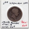 2 Francs Napoléon 1er 1811 B Rouen B, France pièce de monnaie