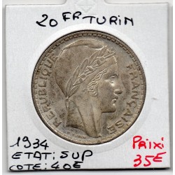 20 francs Turin 1934 Sup, France pièce de monnaie