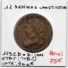 12 denier Constitution Louis XVI 1792 D. Dijon TTB-, France pièce de monnaie