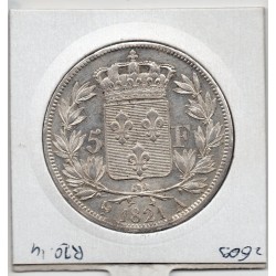 5 francs Louis XVIII 1821 A Paris Sip, France pièce de monnaie