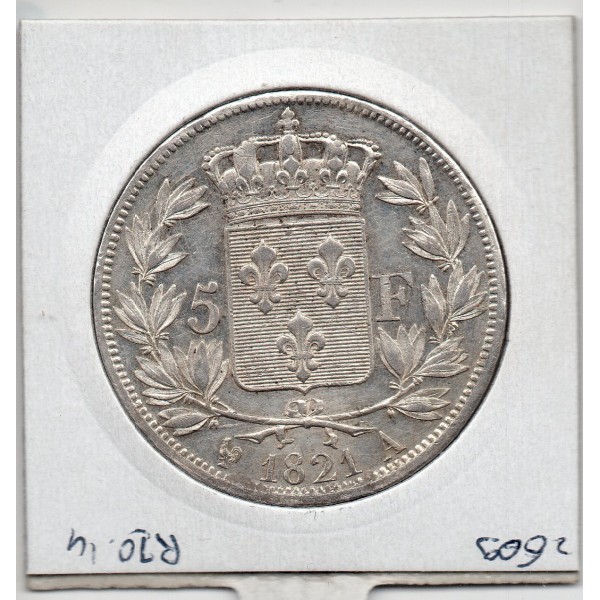 5 francs Louis XVIII 1821 A Paris Sip, France pièce de monnaie