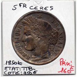 5 francs Cérès 1850 K Bordeaux TTB-, France pièce de monnaie