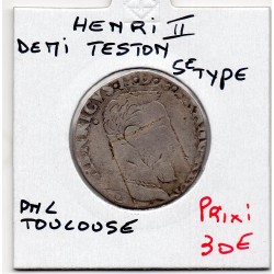 Demi Teston 5ème type d'Henri II  (DNL M) Toulouse pièce de monnaie royale