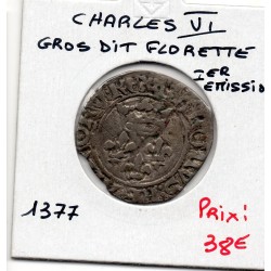 Gros Florette Charles VI Poitier (1417) pièce de monnaie royale