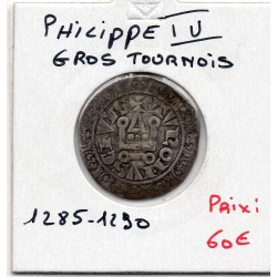 Gros Tournois à l'O rond Philippe IV (1285-1290) pièce de monnaie royale