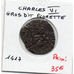 Gros Florette Charles VI (1417) pièce de monnaie royale