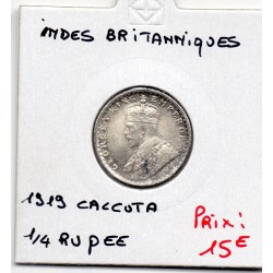 Inde Britannique 1/4 rupee 1919 Sup, KM 518 pièce de monnaie