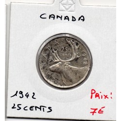 Canada 25 cents 1942 Spl, KM 35 pièce de monnaie