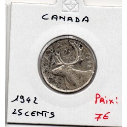 Canada 25 cents 1942 Spl, KM 35 pièce de monnaie