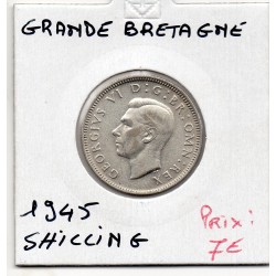 Grande Bretagne 1 shilling 1945 Spl, KM 854 pièce de monnaie