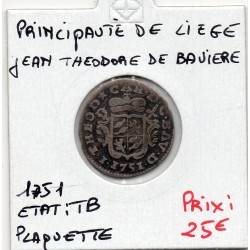 Liège Jean-Théodore de Bavière, Plaquette TB, KM 152 pièce de monnaie