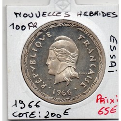 Nouvelles Hébrides essai 100 Francs 1966 Sup, Lec 58 pièce de monnaie