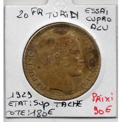 20 francs Turin 1929 Essai Cupro-Alu, France pièce de monnaie